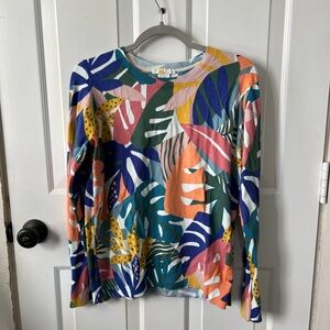 Colorful Boden Leaf Print Sweater